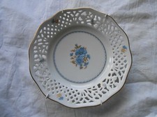 Schumann Chalet Blue Flowers Gold Die Cut Trim Seit 1881 Plate Arzberg W Germany picture