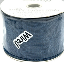 Offray Denim Blue Woven Wired Edge Ribbon  2.5”x 10 Yds Summer picture