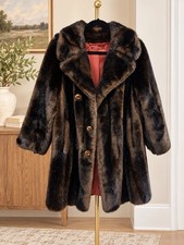 Vintage Retro Mob Wife  Tissavel Faux Mink Fir Coat  M/L France Classic Elegance picture