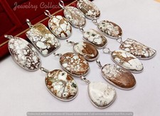 Wild Horse Jasper Gemstone 5PCS Pendants 925 Silver Plated Wholesale Jewelry Lot picture