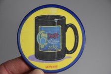 Vintage Denny's Restaurant 'Til Dawn Hologram Button Pinback Owl Coffee Mug picture