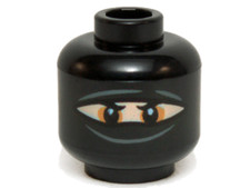 LEGO Black Minifigure, Head Balaclava with Eye Hole Narrow, Black Eye 3626pb1171 picture