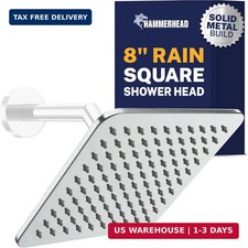 HammerHead Metal Square Rain Shower Head High Pressure Rainfall, 8 Inch picture