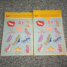 Vintage Russ Sticker Celebration School Praise Sticker Sheets 2 Packs picture