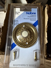 NuTone PB-24LPB Wired Lighted Round Doorbell Push Button, Antique Brass picture