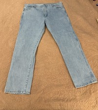 Wrangler 13MWZGH Mens Jeans 40x32 Cowboy Cut Light Wash 100% Cotton picture