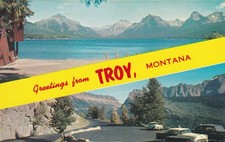Greetings from Troy Montana Postcard 1950's picture