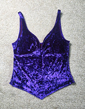 💜 Vintage Y2K Charlotte Russe Purple Crushed Velvet Cami Top 💜 picture