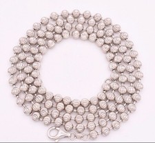 5mm Diamond Cut Moon Cut Ball Bead Chain Necklace Real Sterling Silver 925 picture