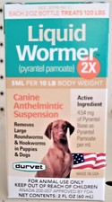 Durvet Liquid Wormer 2X Pyrantel Pamote Canine Dog Dewormer Suspension 2oz picture