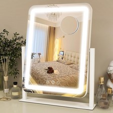 Elegant 14.6'' x 13'' Vanity Mirror with LED Lights & Touch Control for Grooming picture