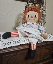 VTG. GEORGENE RAGGEDY ANN DOLL  RARE  VERTICAL STRIPED LEGS  picture