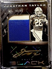 2020 Panini Black Jonathan Taylor Colts RC RPA Rookie Patch Auto 63/99 picture