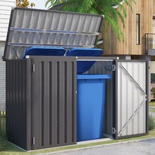 46 Cu.Ft Outdoor Storage Box Sheds Horizontal Cabinet Box for Bikes Trash Cans picture