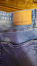 American Eagle Mens Adults Skinny Jeans Size 32 Light Wash Distressed Blue picture