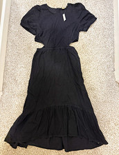 NWT madewell black cotton side cutout dress sz 10 picture