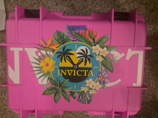 Invicta Eight(8) Slot TROPICAL FLORAL Collector Case Pink Watch Box DC8PNK-CE picture