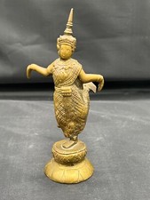 Solid Brass Hindu Goddess Hand Tooled Antique Very Early picture