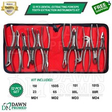 12 Pcs Dental Extracting Forceps Tooth Extraction Instruments Kit Set German Gr picture