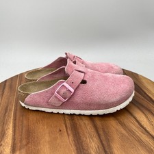 Birkenstock Boston Clogs Womens Size 6 / 37 Pink Suede Slip On Mules Casual picture