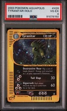 2003 Aquapolis Tyranitar Holo Rare Pokemon TCG H28/H32 PSA VG-EX 4 Graded Swirl picture