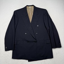 Vintage Brioni Suit Jacket Mens IT 52 Blue Pinstripe Wool Double Breasted Italy picture