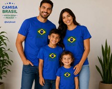 Camisa Brasil Oficial Família Premium Azul - Adulto e Infantil picture
