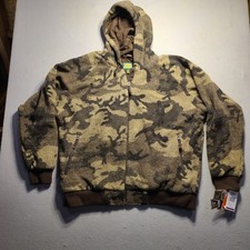 NEW Cabela's Outfitter Camo Berber Hooded Full Zip Jacket Windshear XXL 2XL picture