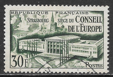 FRANCE SCOTT 679 USED VF - 1952 30fr DARK GREEN - COUNCIL OF EUROPE ISSUE picture