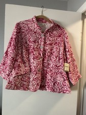 Coldwater Creek NWT Pink & White Floral Jacket Size W18 picture