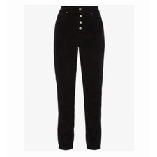 IRO Jeans 26 Black Corduroy High Waisted Skinny Pants Button Fly  Gaemy picture