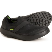 Oofos OOmg Fibre Low Recovery Sneakers Mens 9 Black Gray Slip-On Shoes New NIB picture