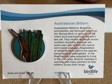 RSPB partner AUSTRALIAN BITTERN Enamel Pin badge Bird life Excellent example   picture