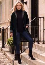 Roaman's Women's Plus Size Knee Length Hooded Nylon Jacket picture