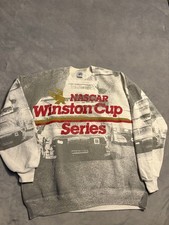Vintage 1990's NASCAR Winston Cup Series AOP Sweatshirt Racing Pullover picture
