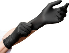 EXPIRED Clean Safety Black Nitrile Examination Gloves, 5.0 mil, CASE OF 10 BOXES picture