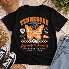 Tennessee Smoky Mountain Shirt Retro Butterfly Unisex Graphic Tee picture