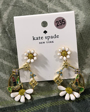 Kate Spade New York Hummingbird Floral Enamel Crystal Dangle Earrings picture