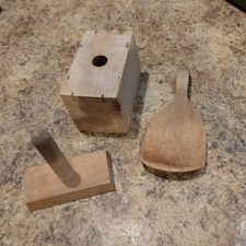 Early Butter Mold plus spoon picture