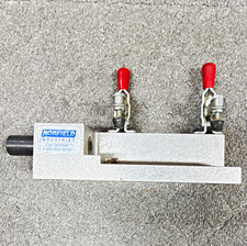 Norfield Industries Fixture Block w/ 2 Vertical Handle Toggle Clamps, Red picture