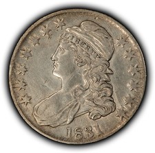 1831 50c Capped Bust Silver Half Dollar - AU - SKU-H3859 picture