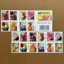 Pane of 20 Botanical Art Flower Stamp Holidays Collection Scott #5042-51 picture