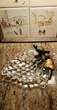 Vintage Sterling Industries Grape Leaf Bird Plate Dish Tray Candy Trinket  picture