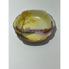 Vintage Noritake Hand Painted Bowl Bridge Scene picture