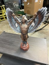 vintage hand-painted ceramic figurine of a Native American eagle dancer picture