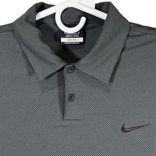 Nike Golf Dri-FIT Mens Gray Textured Short Sleeve Polo Shirt 402309-010 Size M picture