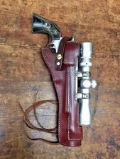 Leather Gun Holster Barrel Scoped Revolver Right Hand Hunting & Carry Rig 7.5