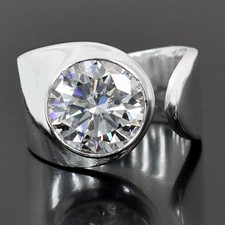 Certified White Diamond 6.00Cts. Round Shape Ring In 925 Silver - Tariffs Free picture