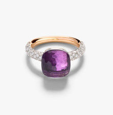 Beautiful Pomellato Nudo Classic Natural Amethyst Ring,925 Sterling Silver Rings picture