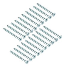 20pcs Furniture Confirmat Screw 7 x 85mm Hex Socket Wood Screw Zinc Plated picture
